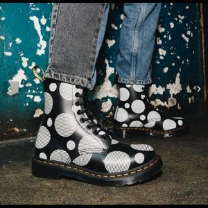 NEW Dr Martens Polka Dot Smooth Leather boots